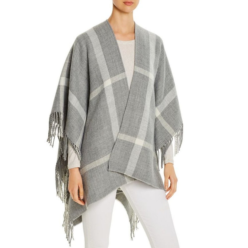 Bloomingdales / AQUA Reversible Windowpane Ruana